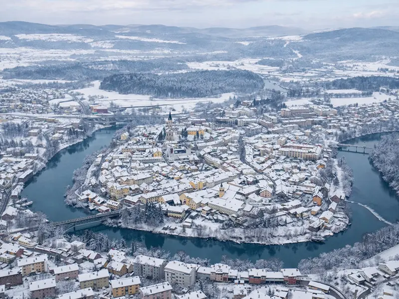 Novo Mesto zimska panorama