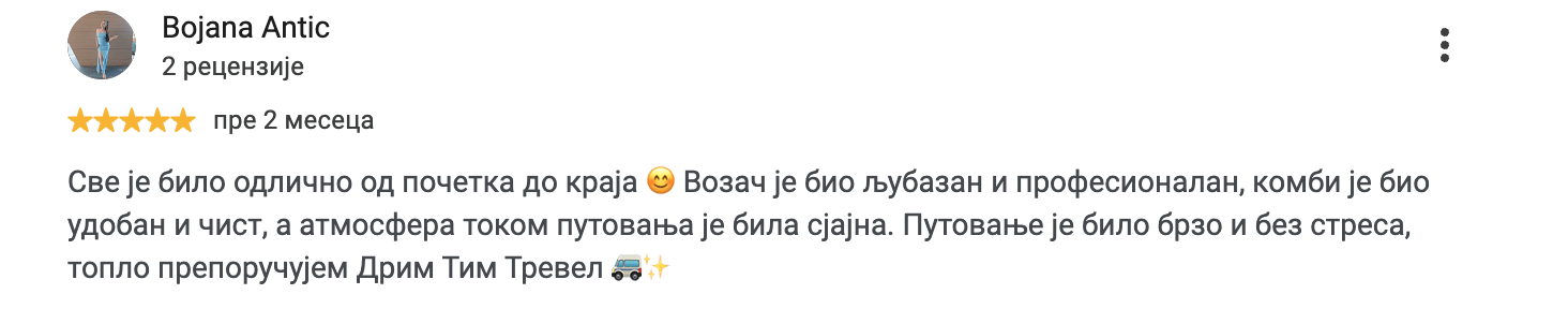 Bojana Antic Dream Team Travel iskustvo