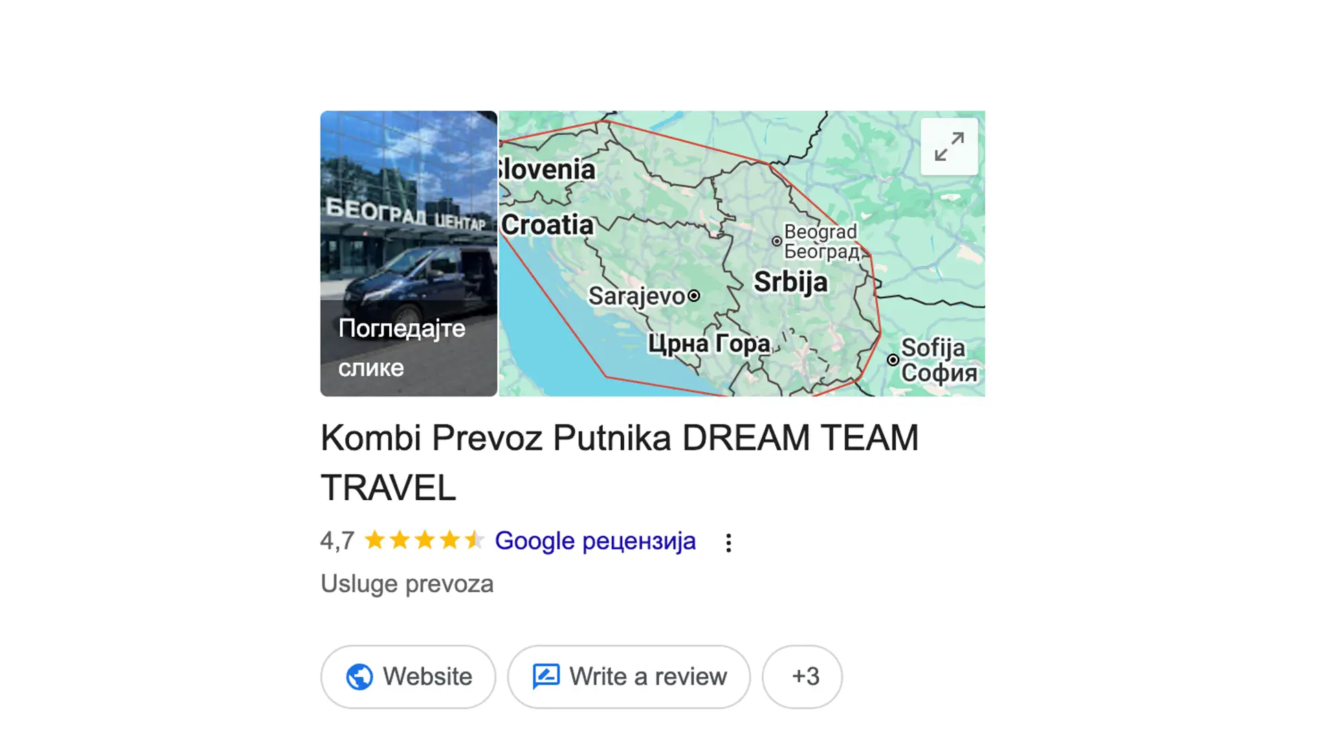 Dream Team Travel Google iskustva