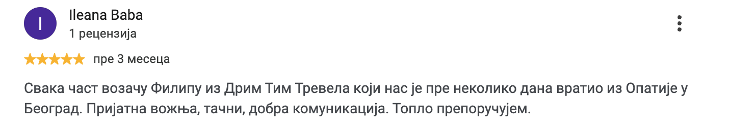 Ileana Baba Dream Team Travel iskustvo