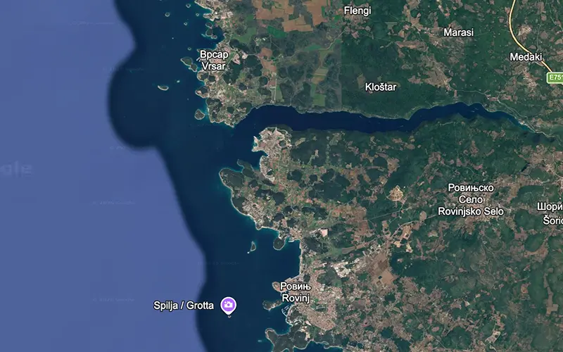 Limski kanal mapa